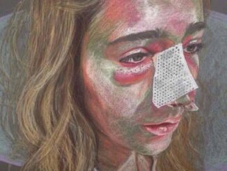 Color pencil on sandpaper artwork by Shelby Anton